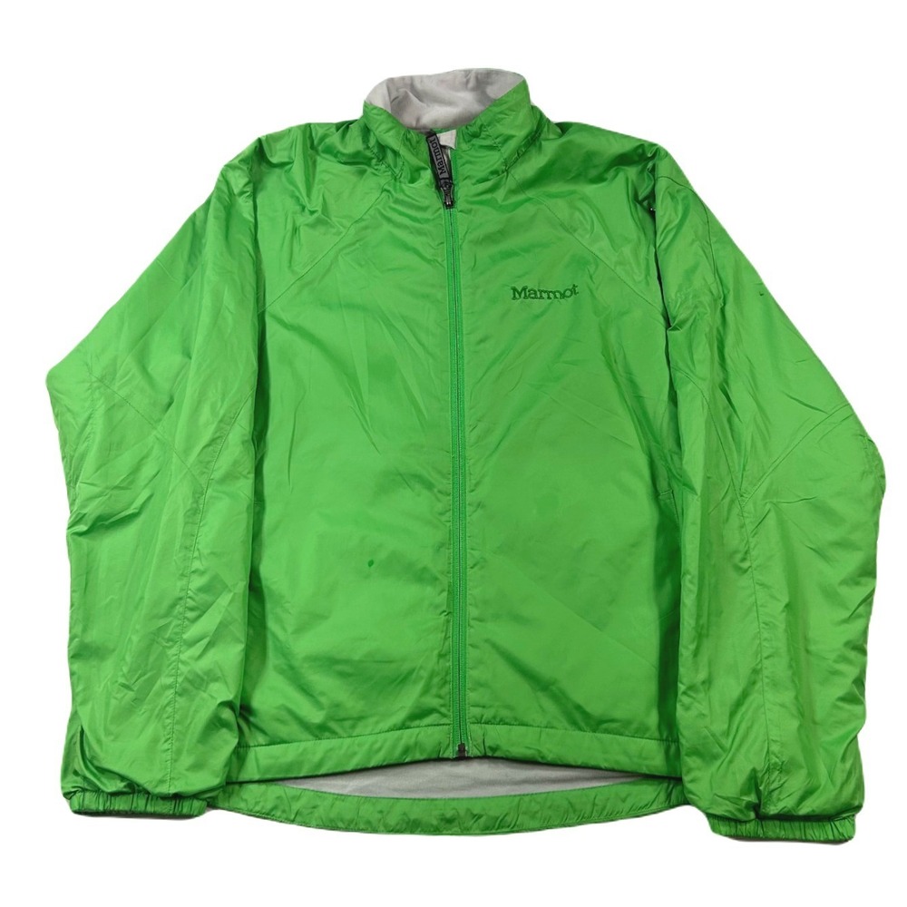 Marmot Windbreaker Jacket Womens Medium Green Lined‎ Wind Rain Hike Walk